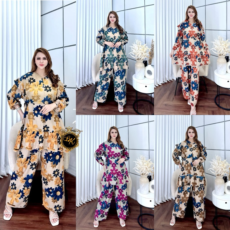 One Set Tunik Jumbo Ld 130| Setelan Tunik Jumbo Ld 130| One Set Arabian| Setelan Celana Panjang Jumb