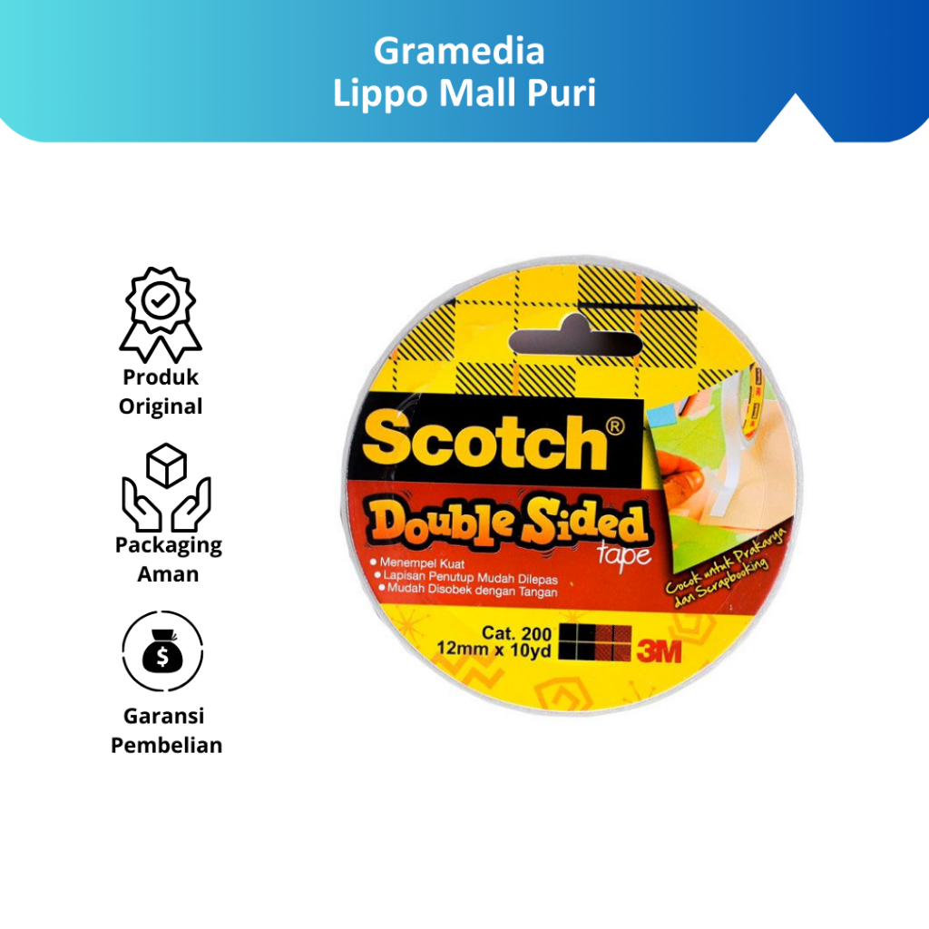 

Gramedia Lippo Mall Puri - 3M - Double Side Tape Cat 12 mm x 10 yard