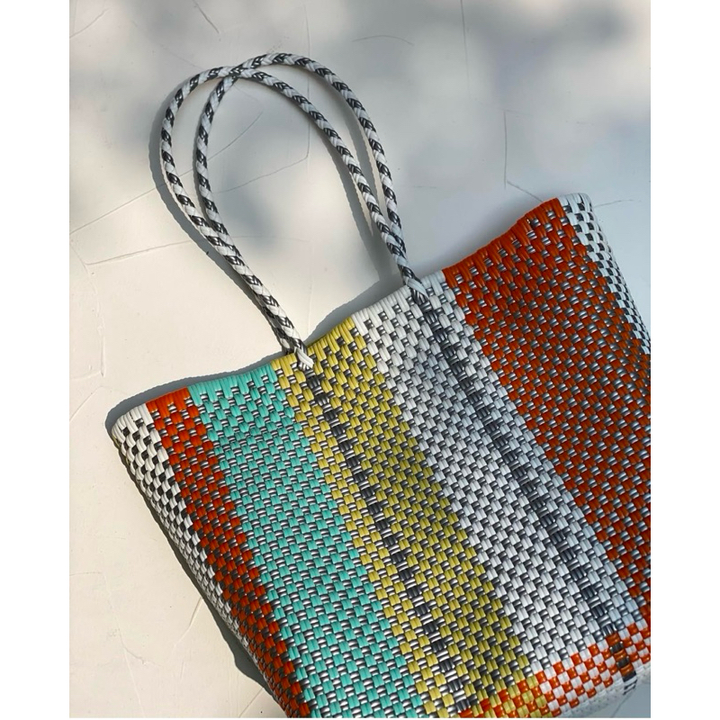 NYZ LIVING - Tas Anyaman Plastik - Totebag dengan Magnet - Expor quality - 001