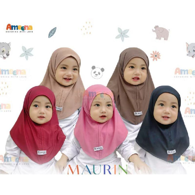 Termurah Paket 4pcs Hijab Bayi Balita i 0 6 12 Bulan Jilbab Anak 1 tahun Maurin Bahan Jersey - Kerud