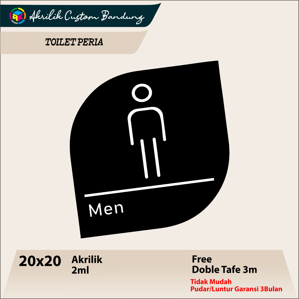 

AKRILIK TOILET MEN TIPE 2 ACRYLIC TOILET MEN SIGN CUSTOM