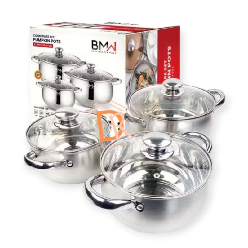 PANCI SUP / PANCI PUMPKIN /PANCI LABU STAINLESS ISI 3PCS