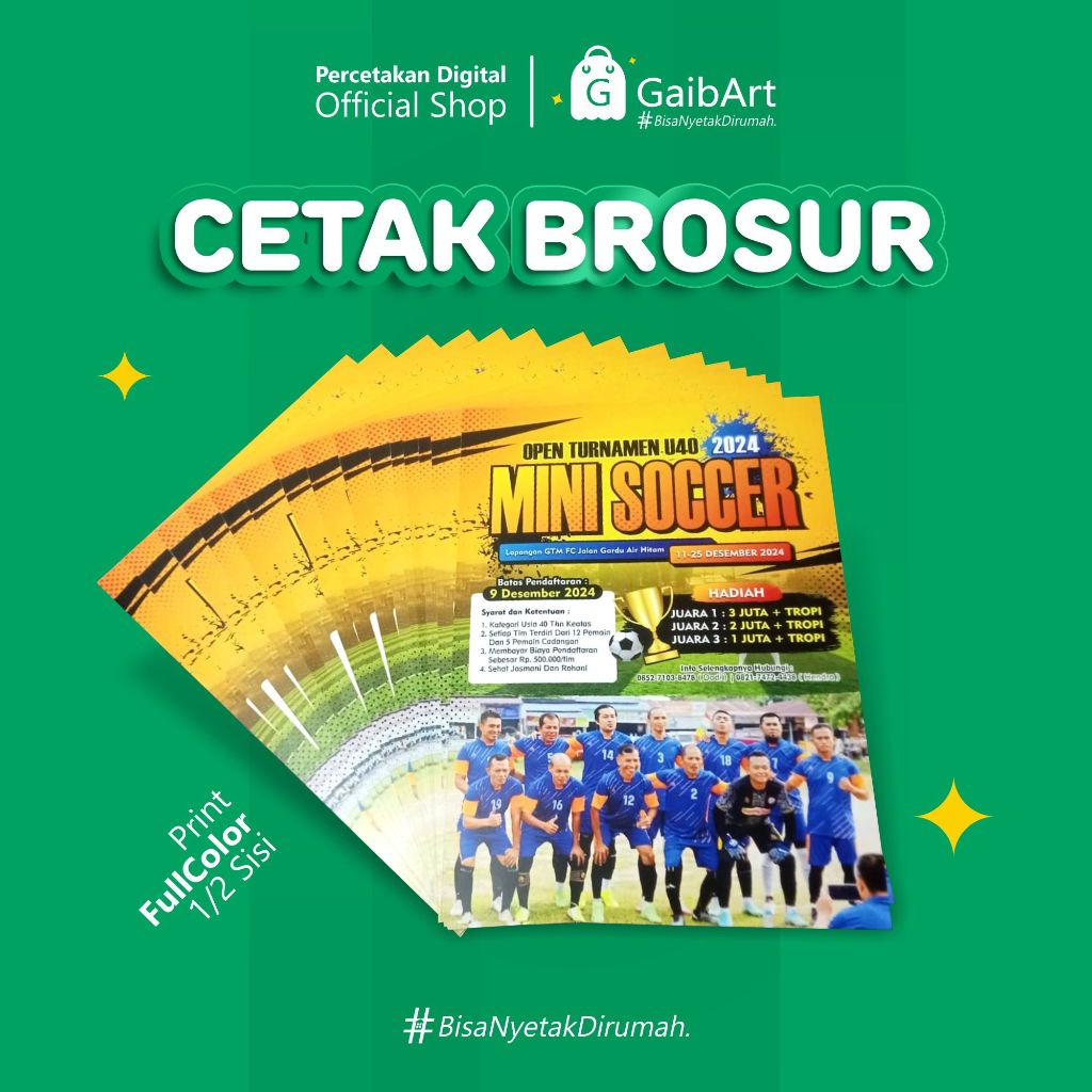 

GaibArt Cetak Brosur atau Flayer Art Paper FullColor A4 1 Rim