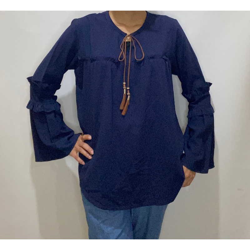 Blouse Navy (Preloved)