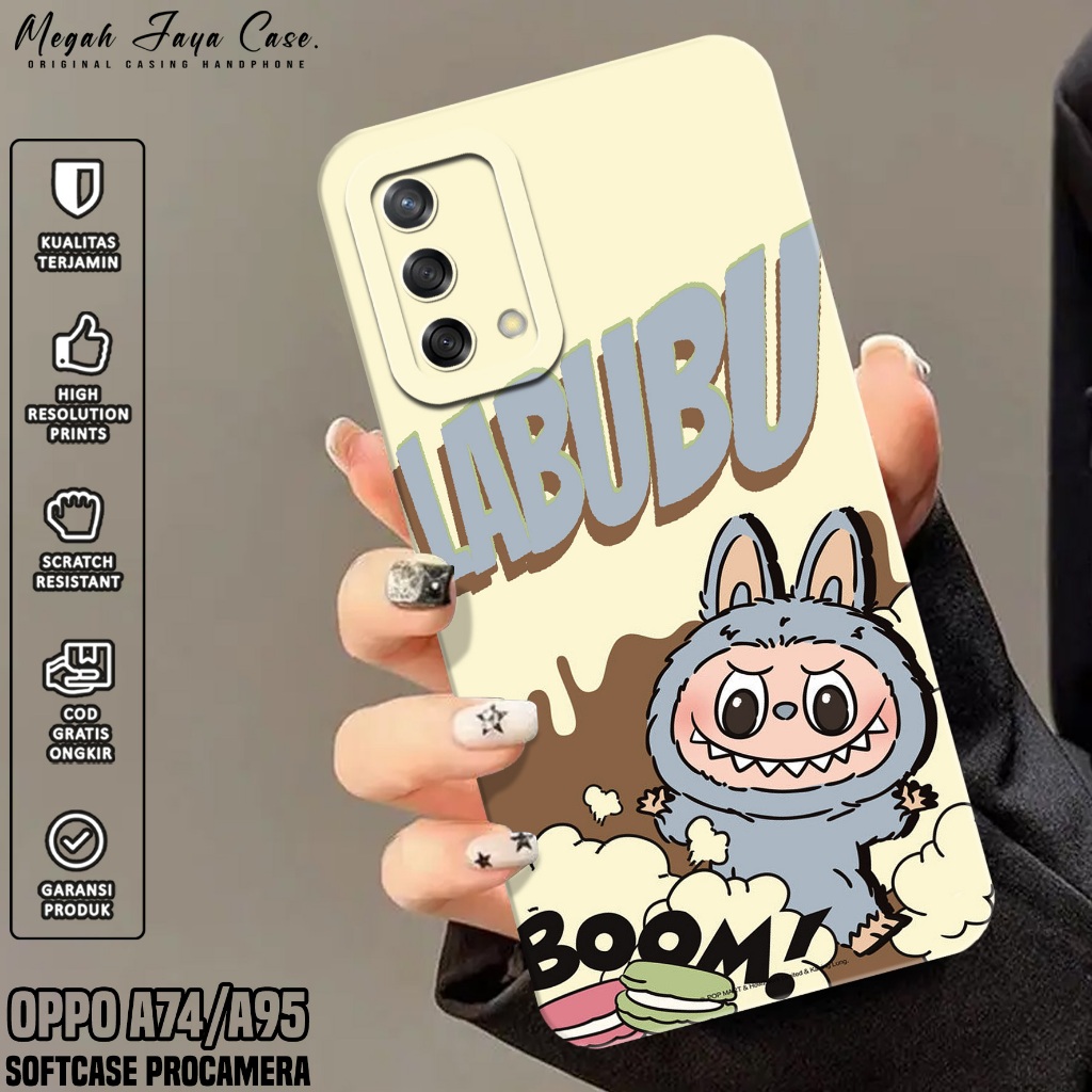 Softcase Oppo A74 / A95 4G - Case Hp Oppo A95 / A74 4G Motif labubu - Silikon Hp Oppo A95 - Case Hp 