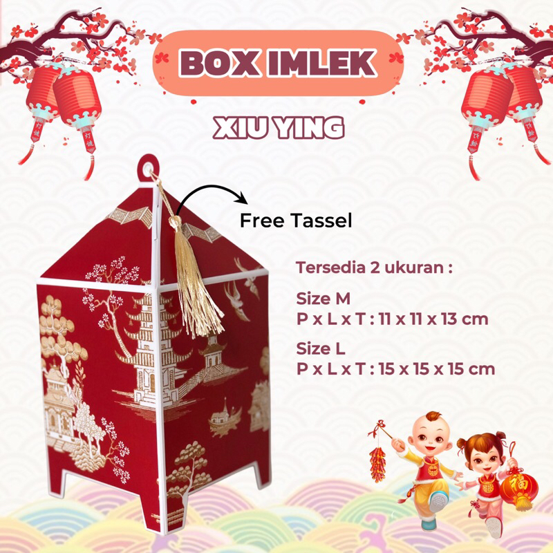 

XIU YING | Box Hampers Toples Jar / bulat Imlek Kotak Gift Sincia Packaging Toples Kue Kering Chinese New Year CNY