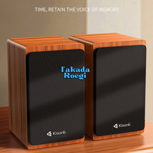 Speaker Sepeker Spiker Salon Audio Musik PC Komputer Laptop Super Bass Model Kayu Estetik ORIGINAL