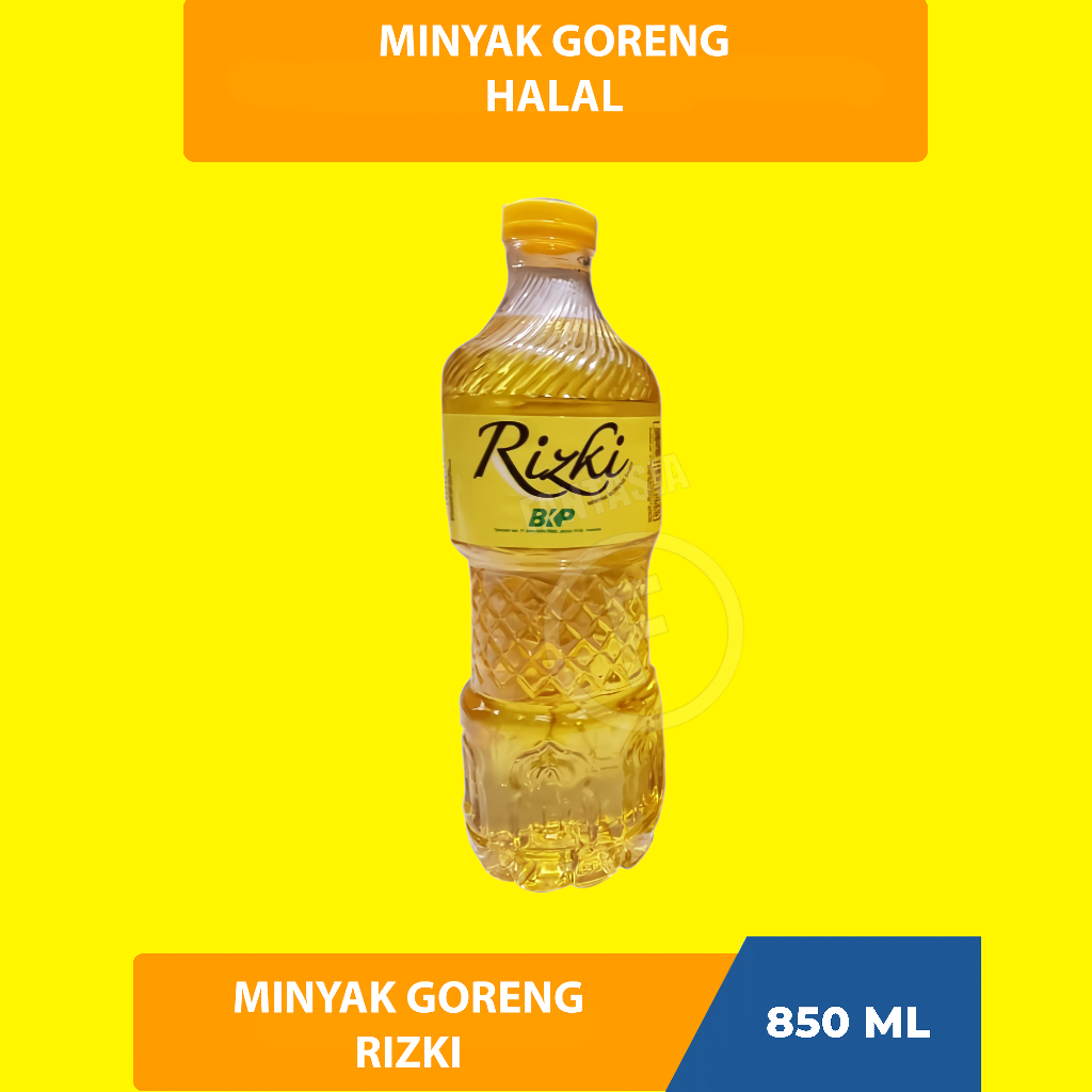 

RIZKI MINYAK GORENG PREMIUM BKP BOTOL 850 ML FUN CORNER DENGAN PAKING AMAN