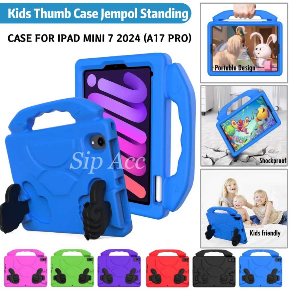 Case Ipad Mini 7 | Casing Ipad Mini 7 | Ipad Mini 7 2024 Case Tablet Anak Casing Tab Standing Jempol