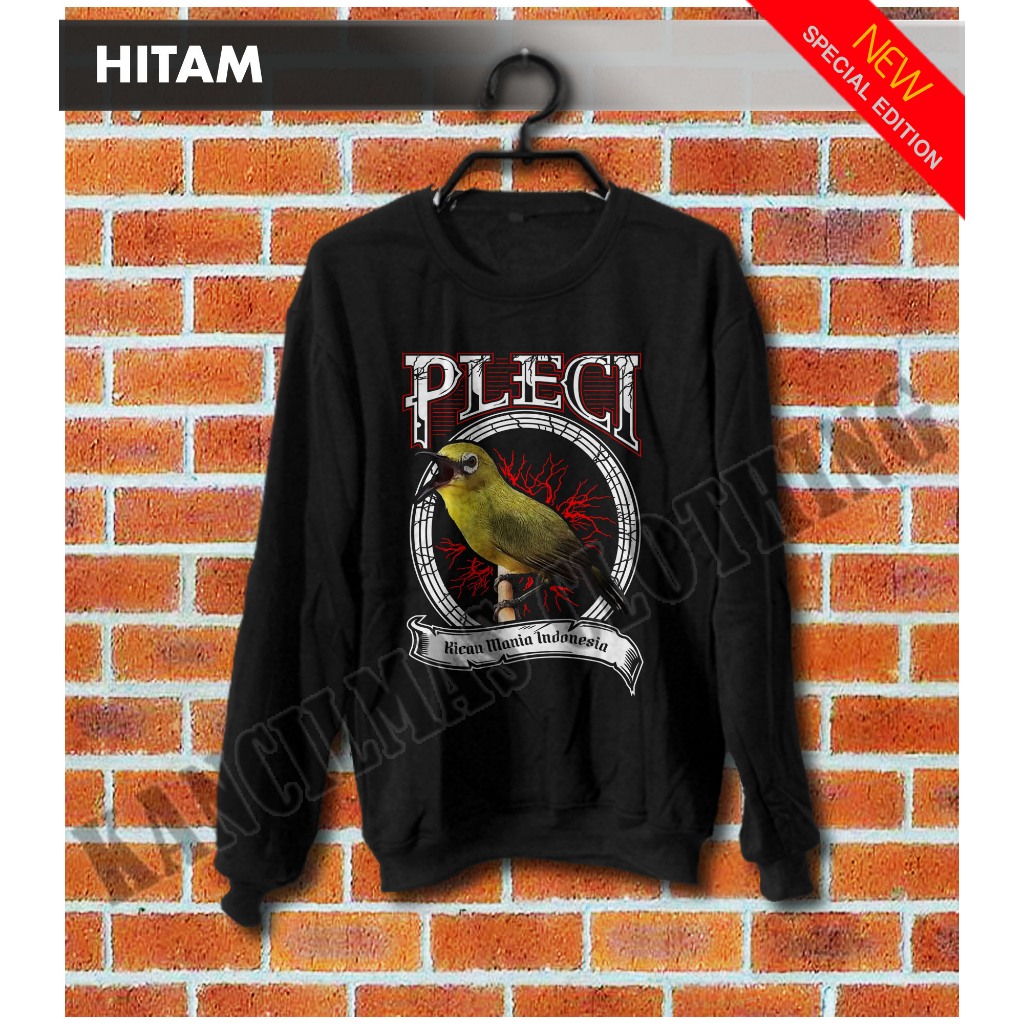 SWEATER PLECI KICAU MANIA INDONESIA WARNA HITAM NEW