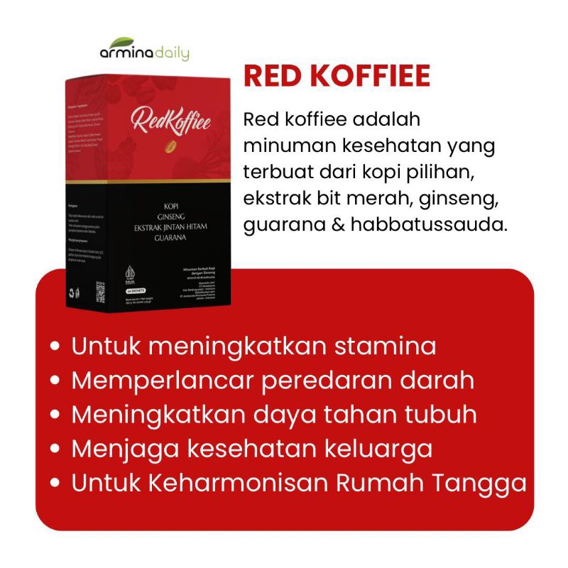 

RED KOFFIEE ARMINADAILY 1 BOX ISI 10 SACHET
