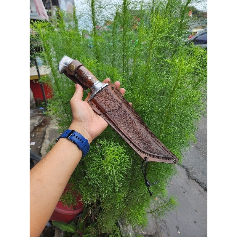 pisau bowie survival carbon steel