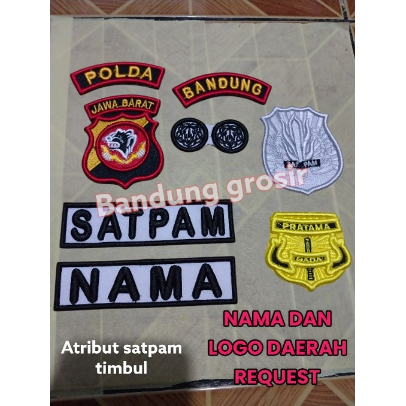 ATRIBUT SATPAM LOGO POLDA REQUEST BORDIR TIMBUL 3D