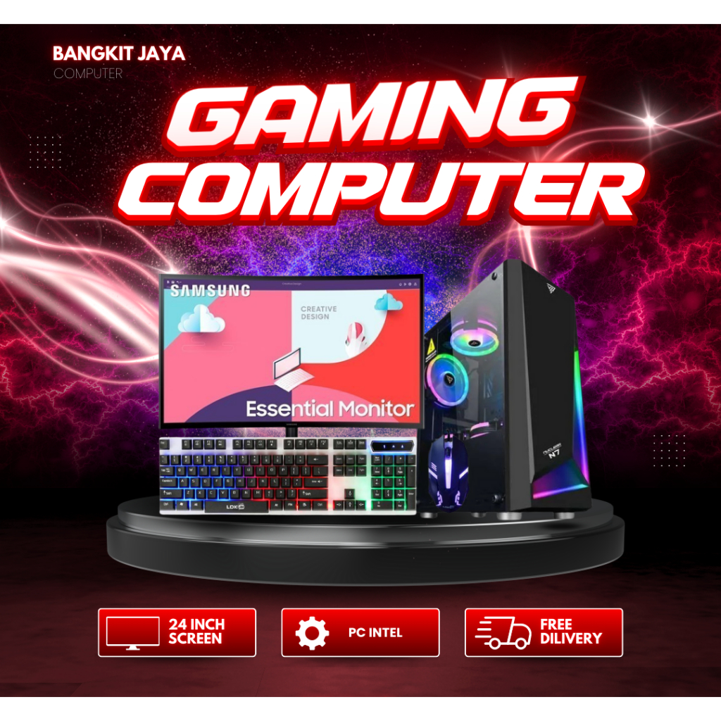 PC Gaming Fullset Core i7 2600 SSD  Ram 16GB GTX 750 TI 4GB monitor LED 24 inch komputer gaming full