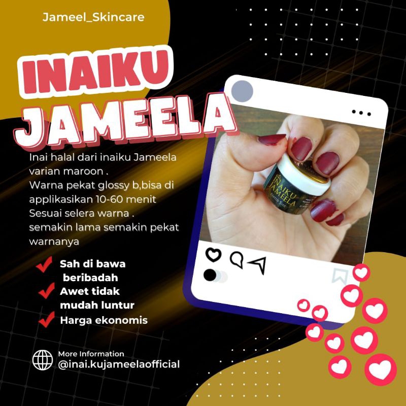 INAIKU JAMEELA INAI KUKU MUSLIMAH WARNA MAROON BPOM