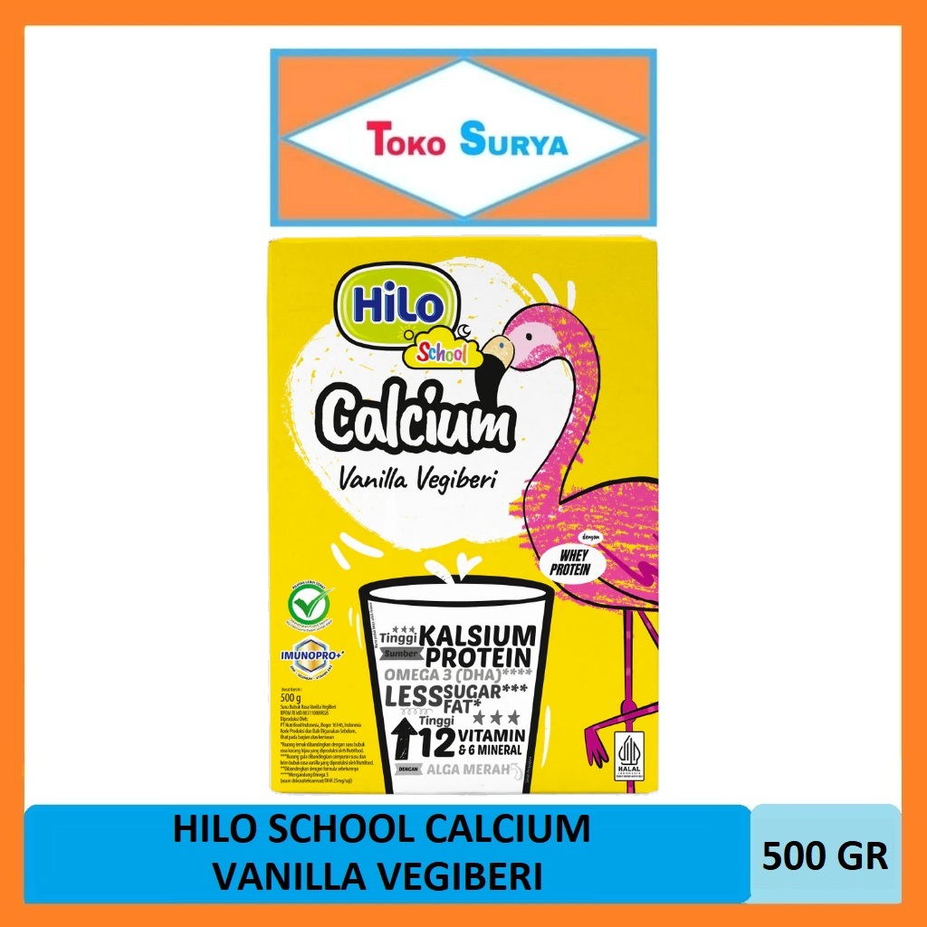 

Hilo School Calcium Vanilla Vegiberri Susu Bubuk Kalsium & Protein Rasa Vanila Vegiberi 500 Gr