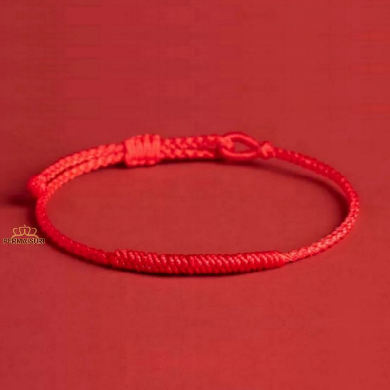 Gelang Tibet Asli Chinese Lucky Tibet Red String Gelang Hoki Singel Slidding ORI