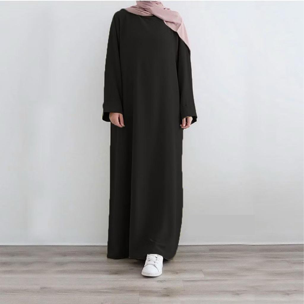 Long dress gamis abaya terbaru/abaya polos santri terbaru/abaya gamis santri putri terbaru