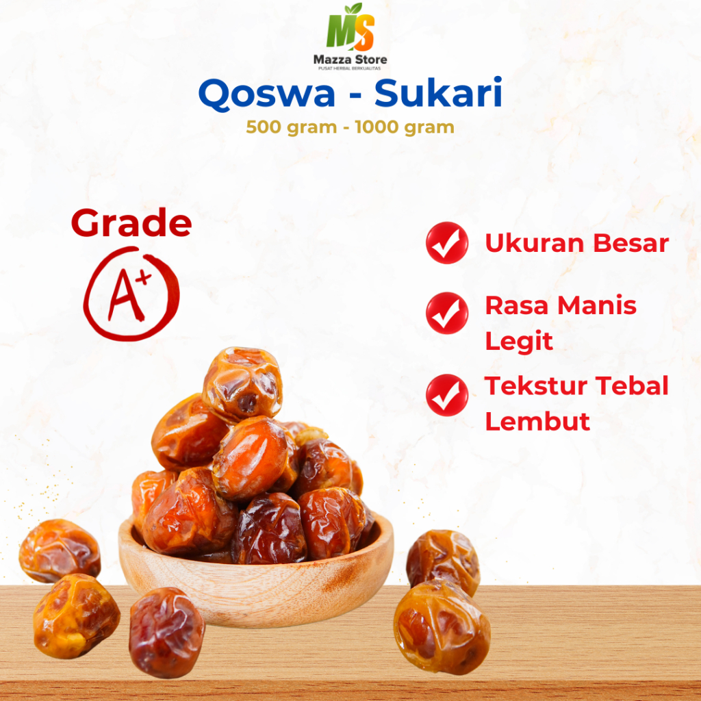 

Kurma Sukari Al Qasim Qoswa Premium Kurma Basah Manis