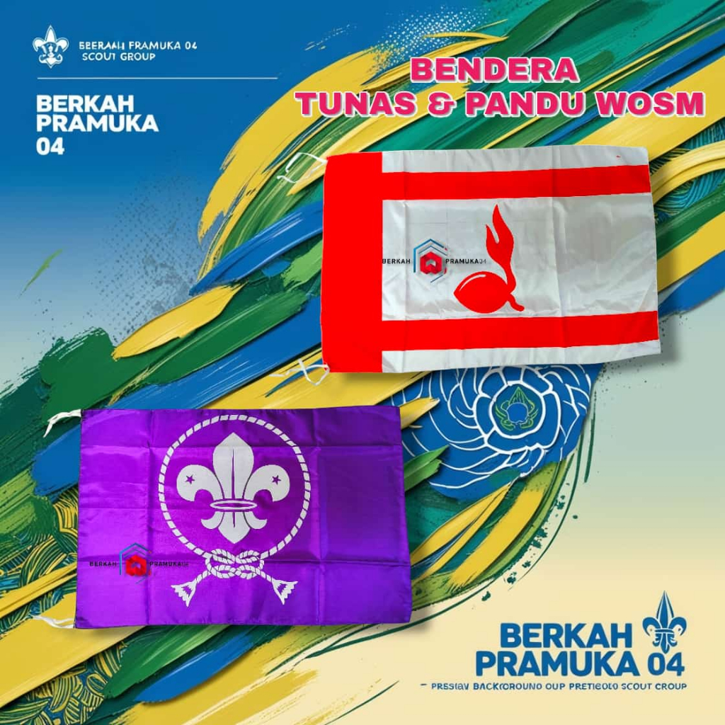 Bendera tunas kelapa | bendera pandu wosm ( 80 x 120 cm )