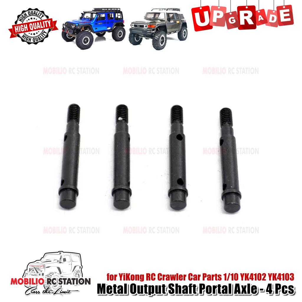 Metal Output Shaft Portal Axle - 4 Pcs for YiKong 1/10 YK4102 YK4103