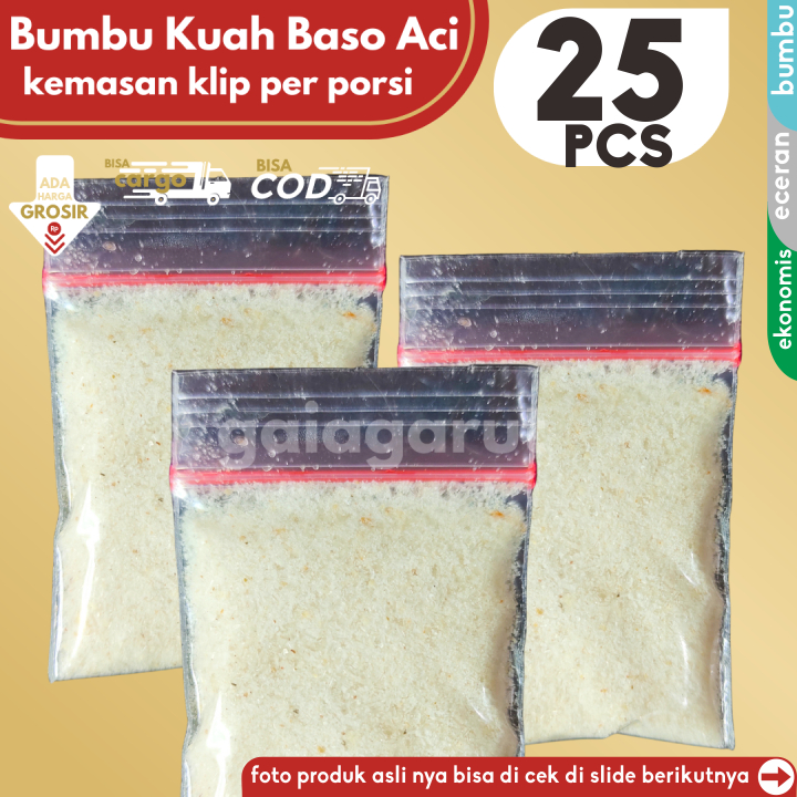 

25 KLIP Bumbu TUNGGAL BOCI untuk kuah baso aci 1 Klip/Porsi by Gaiagarut