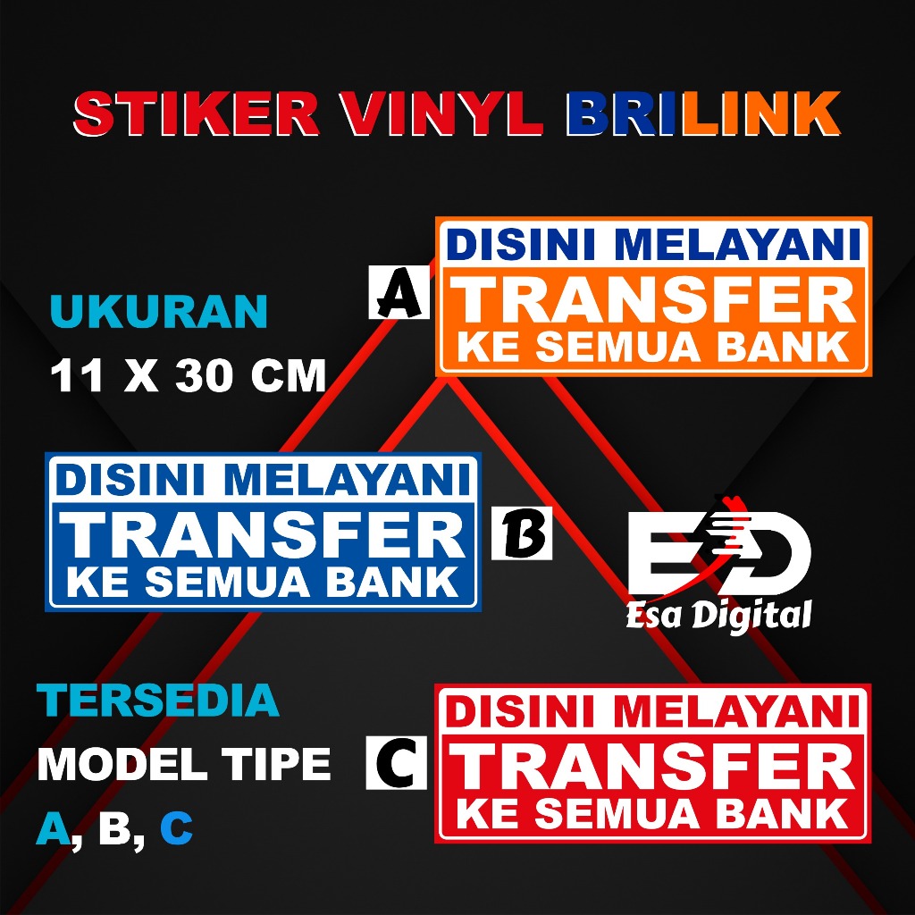 

STIKER MELAYANI TRANSFER KE SEMUA BANK 11X30 CM