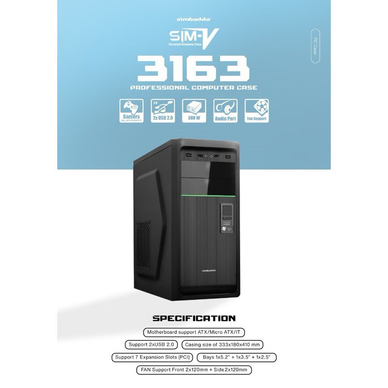 cpu kantoran kualitas  i3 2120 casing simbadda v