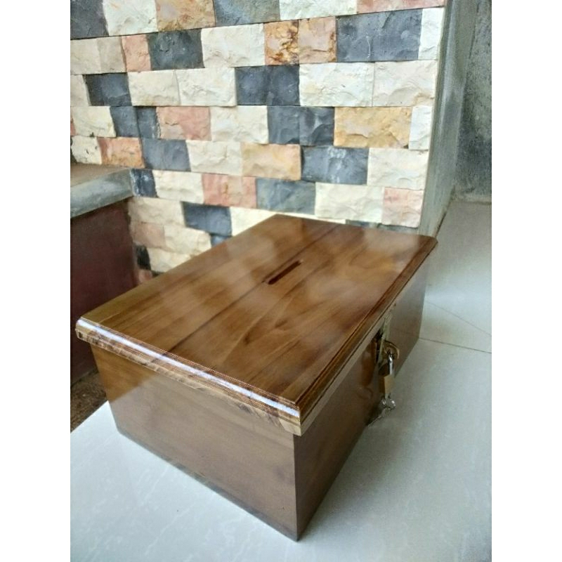 kotak amal kayu jati/kotak amal masjid/box kayu jati