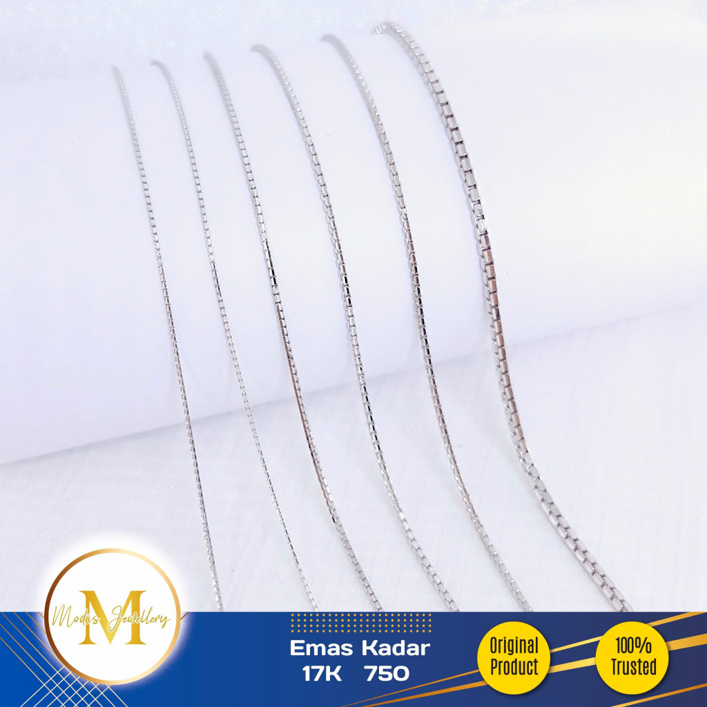MODIS JEWELLERY - Kalung Santa Italy Putih  - Emas 17k  750