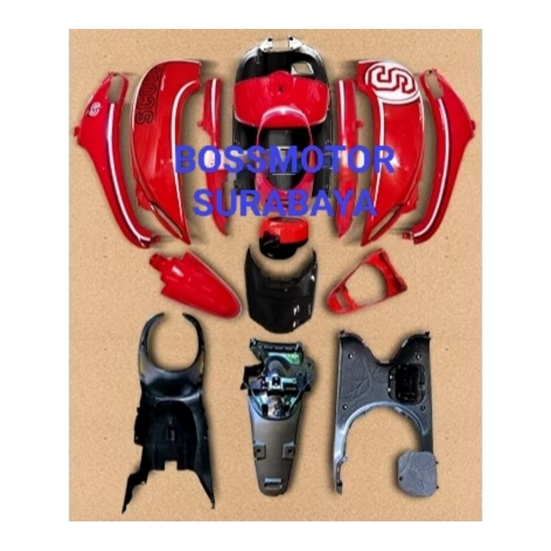 Cover body set Honda Scoopy fi tahun 2013-2016 ( full body halus dan kasar) scoopy