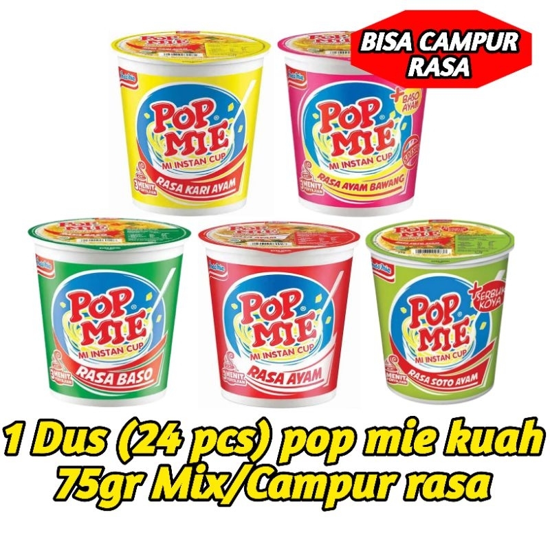 

Pop mie kuah 75gr (BESAR) 1 dus isi 24 pcs & 1 pack isi 12 pcs (Bisa mix/campur rasa)