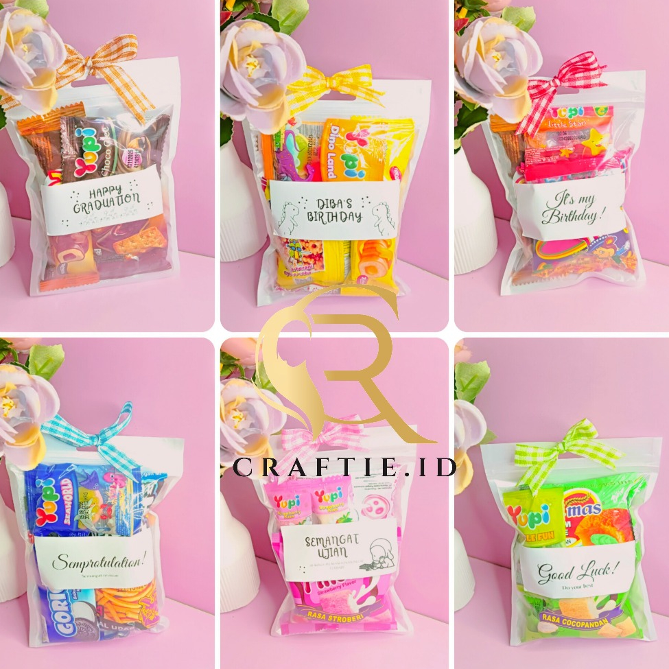 

Craftieid Mini Gift Snack / Mini Gift/Hampers Snack / Snack Ultah/Freebie Snack TANPA MINIMAL ORDER