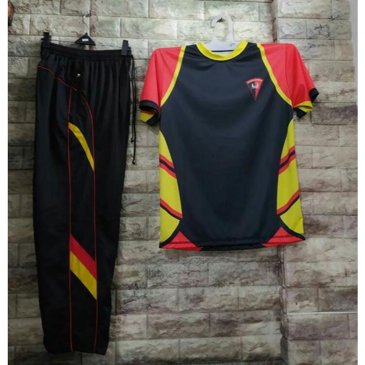 baju training brimob hitam merah 1 stel