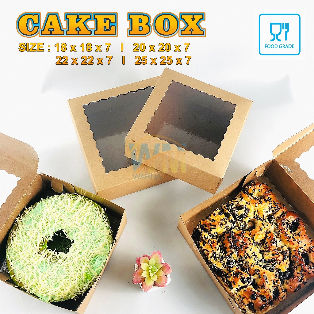 

Dus Box Bolu 22x22x7 / Dus nasi Catering 22x22x7 / Dus Kue 25x25x7 / Dus Bolu 25x25 / Kotak Kue Bolu 20x20 / Cake Box 22x22 Jendela / Kemasan Kue Ulang Tahun / Kardus Kue 22x22x7 / Box kue 20x20x7