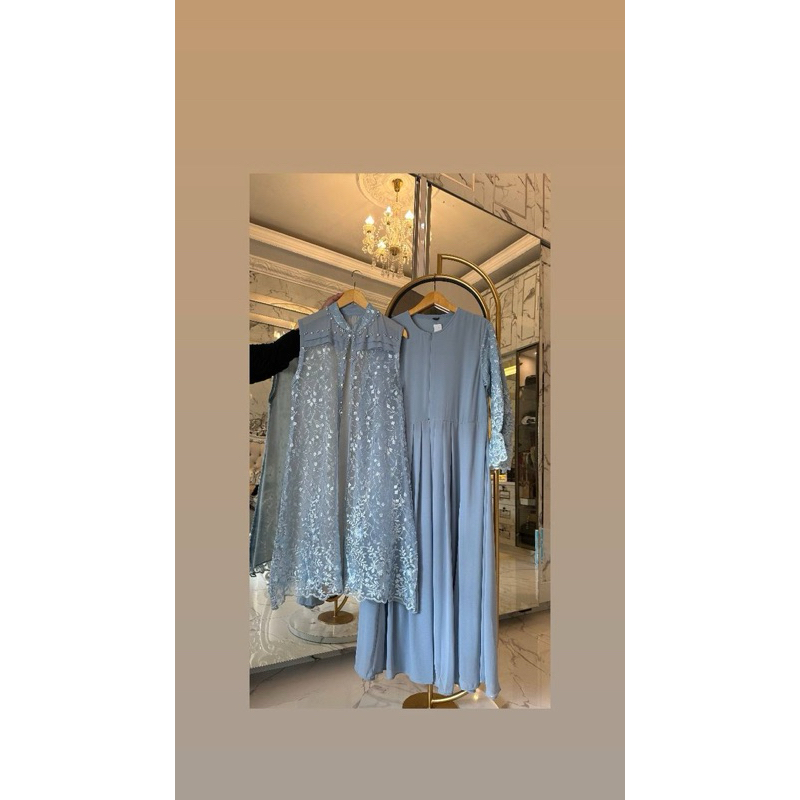 gamis brukat pesta outer puntung busui