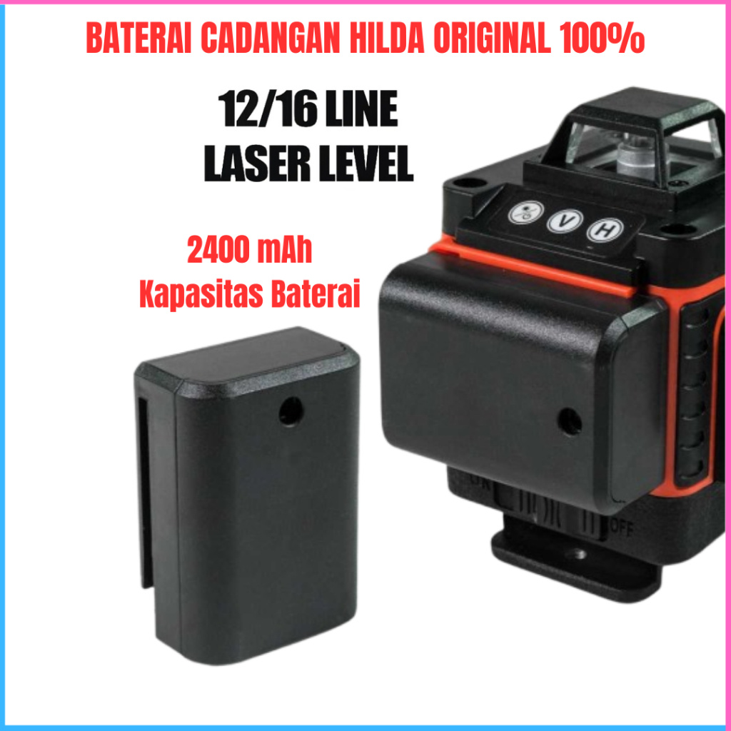 Terbaru Hilda Baterai Laser level Hilda 16 Line Baterai Cadangan Laser level 12 Line dicas 2400 mAh