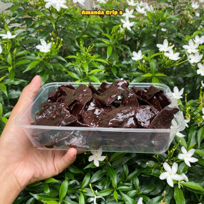 

KERIPIK UBI UNGU VARIAN COKLAT LUMER AMANDA CRIPS