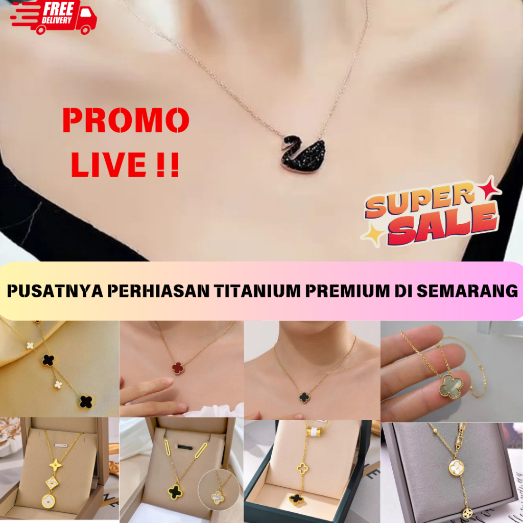 Kalung Wanita best seller Titanium Premium Anti Karat lolol jewelry