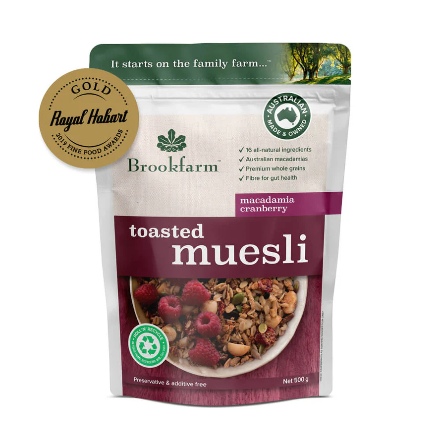 

BROOKFARM Toasted Muesli 350gr Macadamia Cranberry