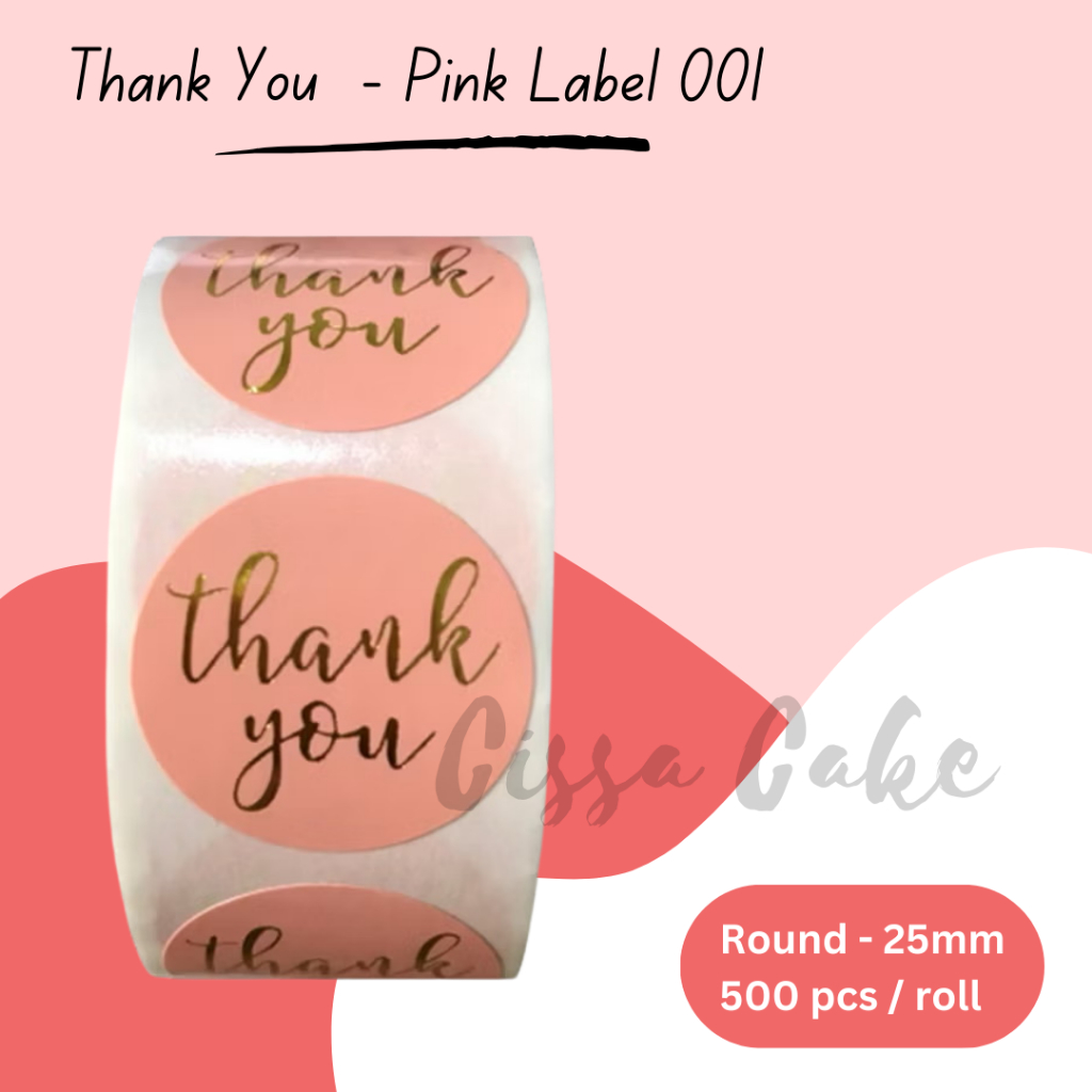 

STIKER THANK YOU PINK LABEL 001 ISI 500PCS ROLL STICKER KEMASAN LABEL PRODUK TERIMA KASIH