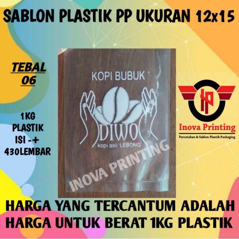 

sablon plastik PP uk 12x15 tebal 06