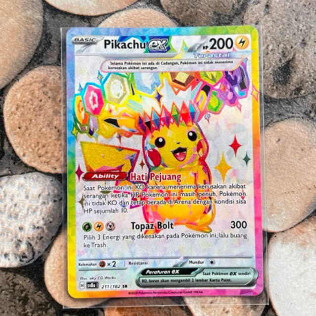 kartu pokemon Pikachu Ex SR kilat rasi