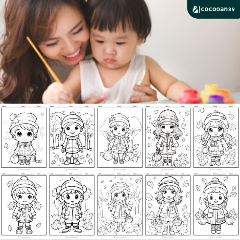 

kertas lembar mewarnai autumn 2