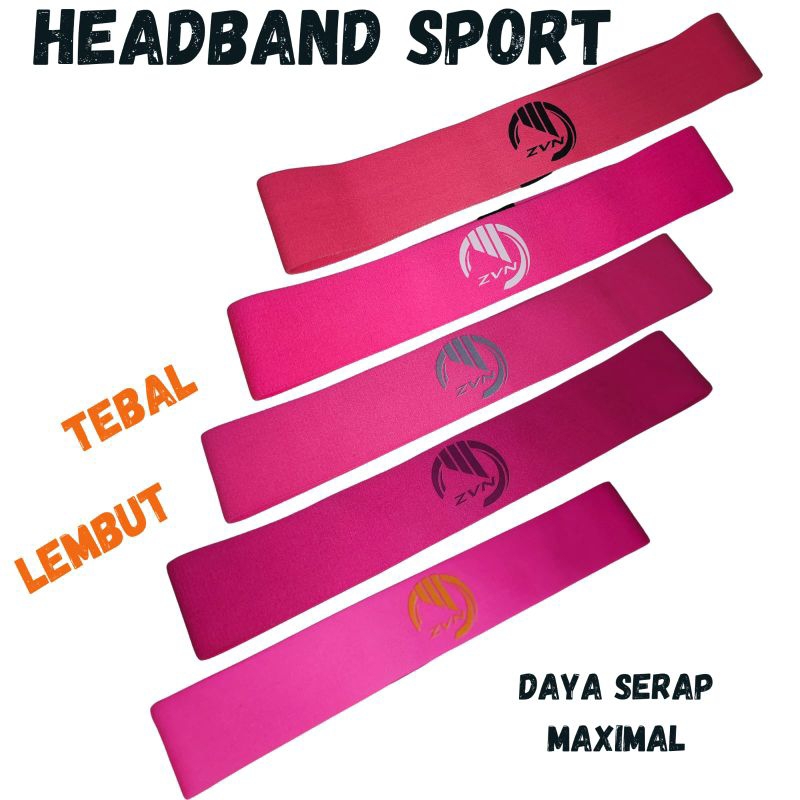 ZVN Headband Sport Tebal Lembut Daya Serap Maximus Headband Sport Pria Wanita