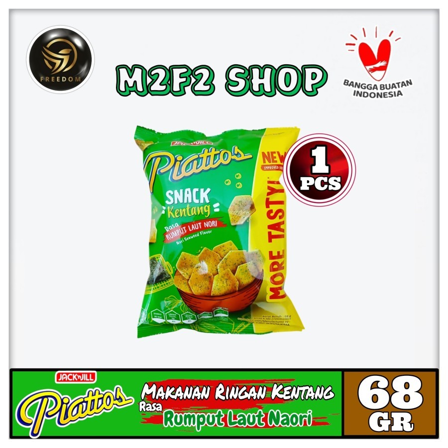 

Piattos Keripik Kentang Rasa Rumput Laut Nori Seaweed Flavor | Snack Makanan Ringan Bag - 68 gr (Kemasan Satuan)