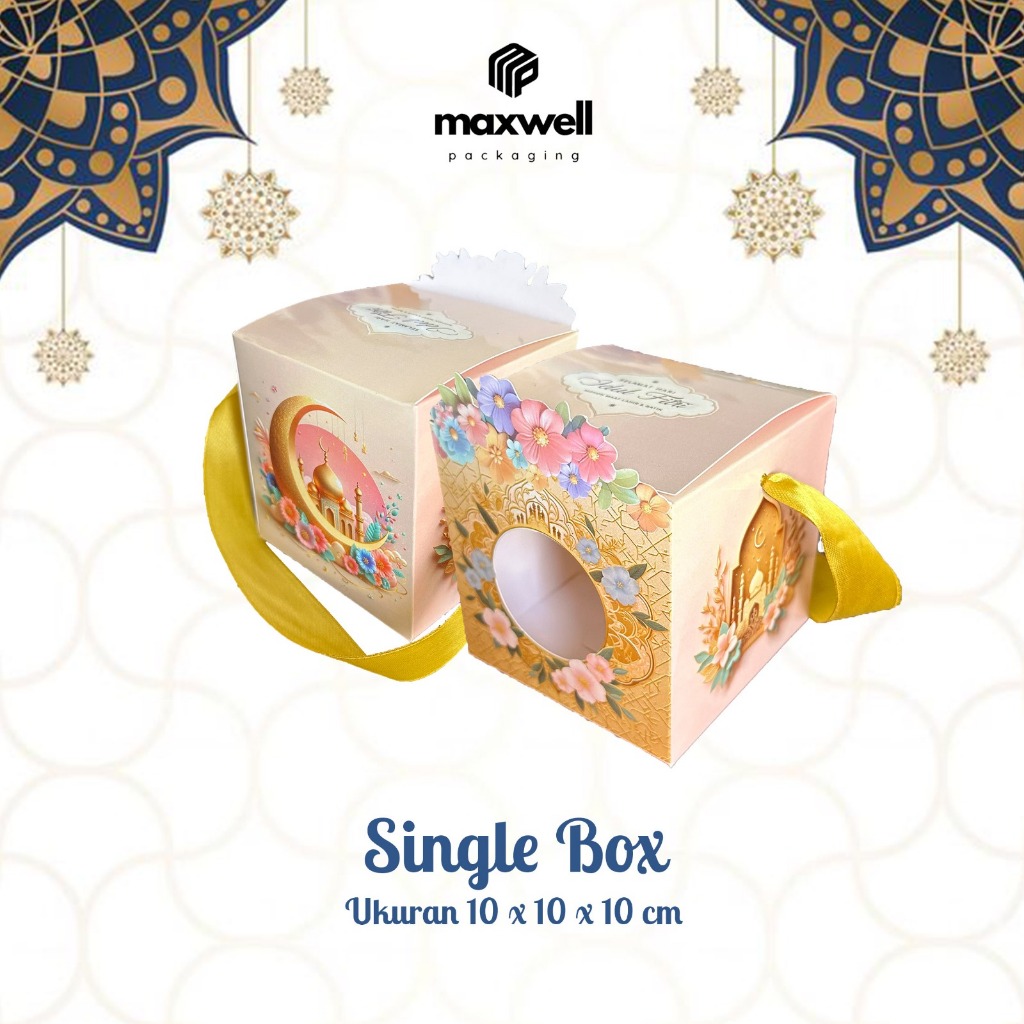 

Single Box PEACH Hampers Lebaran/ Box Hampers Lebaran/ Uk 10x10x10 cm
