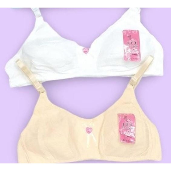 BH 634 Bra Pelajar JilanQing Bra Anak SMP-SMA Kancing 2 Bra Tanpa Kawat-Biru
