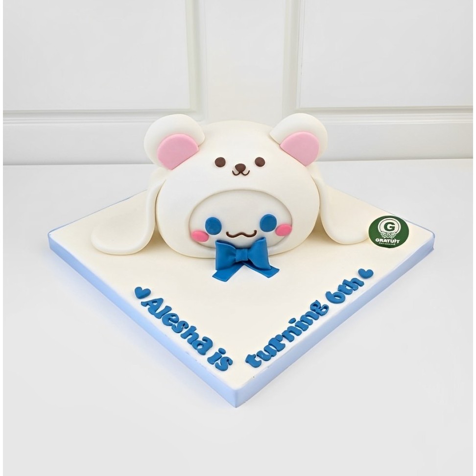 CAKE TEMA CINNAMOROLL BEAR UK 15CM / CAKE ULANG TAHUN