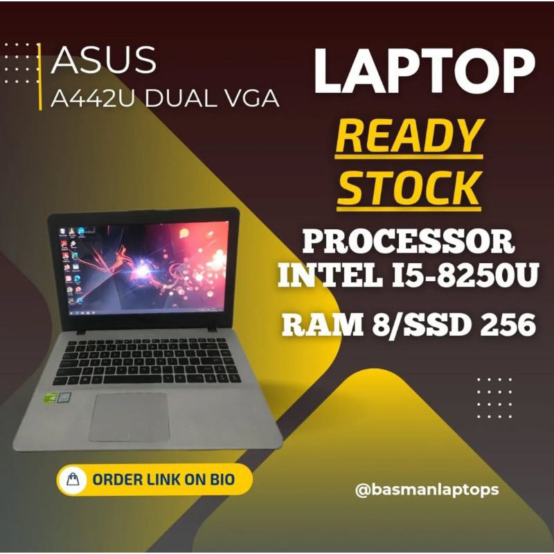 Laptop Asus A442U Core i5 Generasi 8 Dual VGA Ram 8 Pakai SSD - Laptop Murah - Laptop Bekas - Laptop